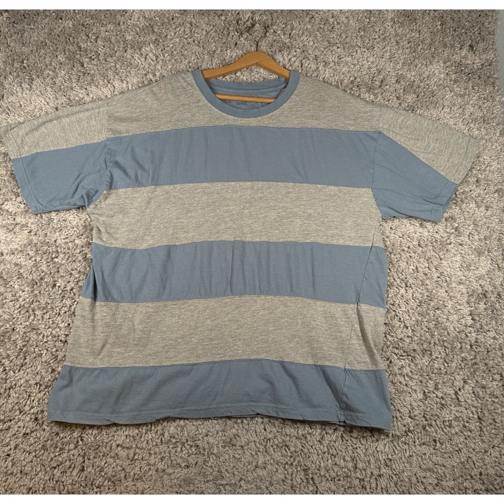 Vintage Laguna Y2K Striped‎ T Shirt Blue & Gray Size 2XL, XXL